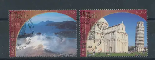 2002 UNO Genf UNESCO Welterbe Italien Gemeinsame Ausgabe Nr. 2682/2683 - , 2 Werte gebraucht