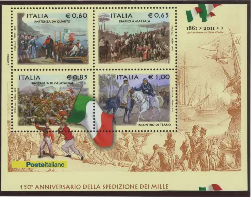 2010 Italien - Republik, Spedition der Tausend, stark nach unten verschobener Schnitt, postfrisch **