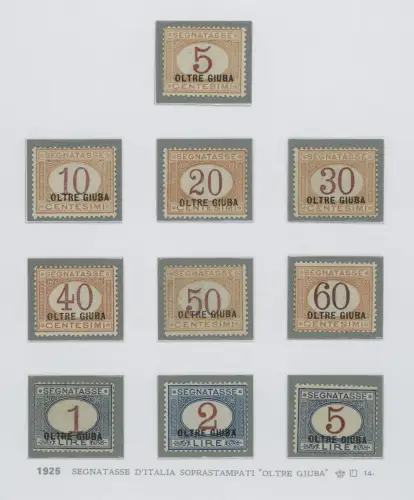 1925 Oltre Giuba, Steuermarken Nr. 1/10, 10 Werte - postfrisch**