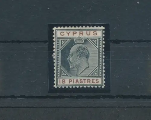 1904-10 Cipro, Stanley Gibbons Nr. 70 - 18 Piastre black and brown - MH*