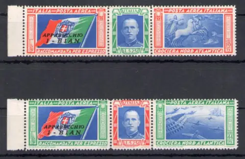 1933 Italien - Königreich, Luftpost, Nr. 51L/52L - Nann Tripttici - MNH**