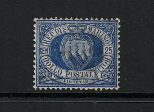 1892-94 SAN MARINO, Sächsischer Katalog # 30, 25 Cent hellblau, postfrisch**