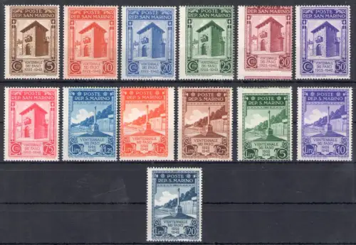 1943 SAN MARINO, Nr. 240/52 Zwanzig Jahre Sammarischer Bündel, nicht ausgegeben, postfrisch **