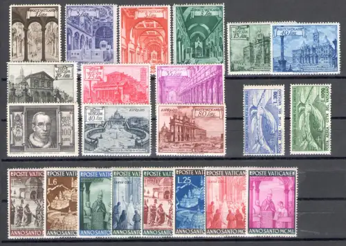 1949 Vatikan, kompletter Jahrgang 22 Werte, Ordentliche Post + Luft + Express, postfrisch **