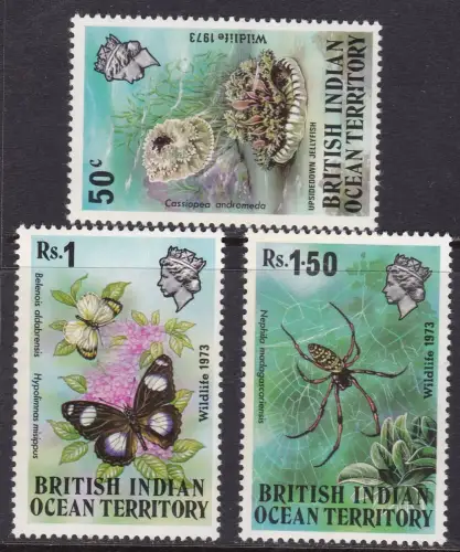 1973 BIOT, Britischer Indischer Ozean, Yvert # 54/56, MNH**