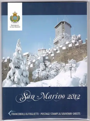 2012 San Marino, offizielles Jahresbuch der philatelistischen Ausgaben, Briefmarken, Bogen - postfrisch **