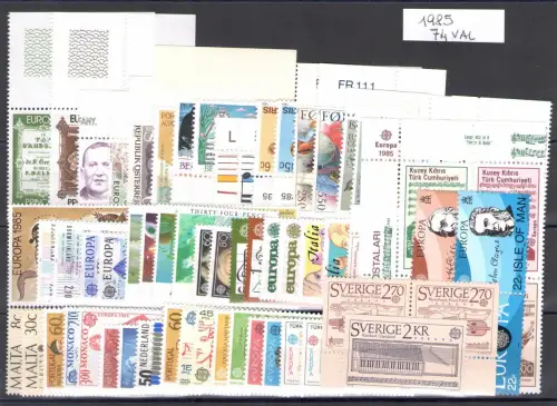 1985 EUROPA CEPT kompletter Jahrgang, Musikjahr, 35 Länder 74 Werte postfrisch **