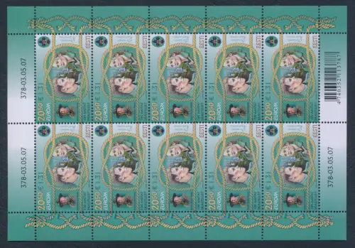 2007 EUROPA CEPT, Estland - Kleinbogen 10er Serie, 100 Jahre Pfadfinderei postfrisch **