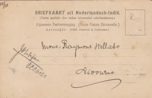 1910 NIEDERLÄNDISCH-INDIEN - Postkarte nach Italien (Livorno) REISE