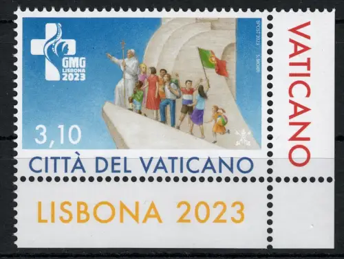 2023 Vatikan, Weltjugendtag, Rückzug Nr. 1531, postfrisch ** Ecke