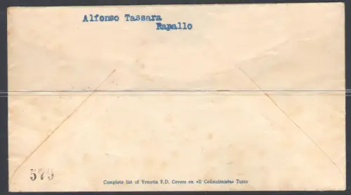 1950 Italien Republik, Umschlag Venetia Rundfunk nicht gereist Nr. 62 - FDC