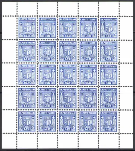 1944 Champion, Autonome Ausgabe, Nr. 1a/5a dentellati 11 1/2 MNH**