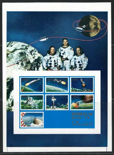 1970 Somalia, Cei Foglietto # 3, Apollo XI ungezahnt, postfrisch **