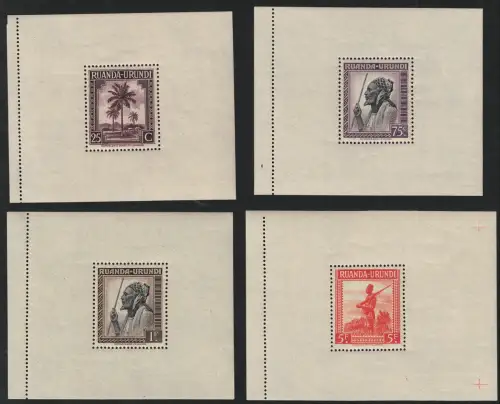 1944 Ruanda Urundi, Yvert Foglietti # 1/4, Definitive, MNH **