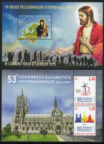 2024 Vatikan, bis Mai 2024 ausgegebene Briefmarken, 16 v + 2 Bogen, postfrisch**