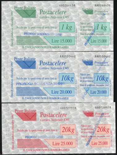 1997 Italien, Republik, Postdienst, # 1B/3B, postfrisch **