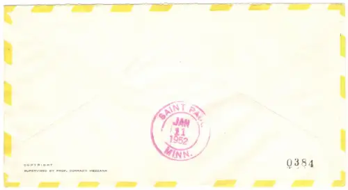 1951 Vatikanstadt, Aerogramm, Monaco Graziano PA 20/21 Reise in die USA