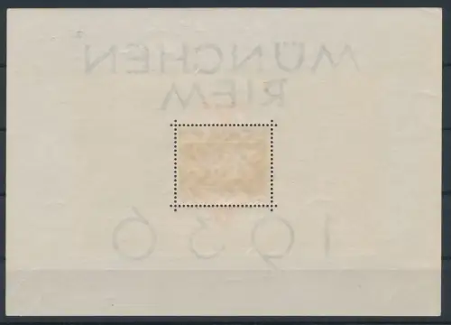 1937 Deutschland - Reich, Bogen Nr. 7, Roter Aufdruck AUGUST, 1937, MÜNCHEN RIEM - POSTFRISCH **