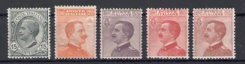 1917-20 Italien - Königreich, Nr. 108/12, Vittorio Emanuele III - MNH**