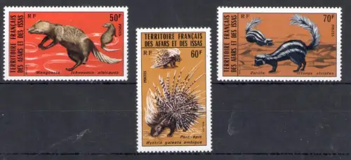 1975 Territoire Francais Afars et Issas, Yvert n. 397/99 - Tiere - postfrisch**