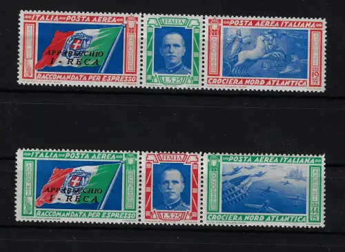 1933 Italien - Königreich, Luftpost, Nr. 51Q/52Q - Tripttici Reca - MNH **