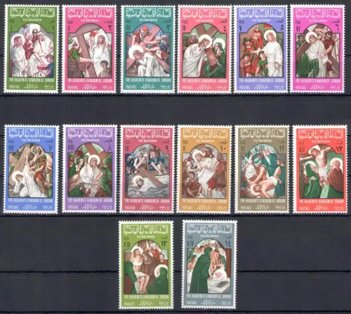 1966 Jordanien - Yvert n. 540/53 - Kreuzweg - postfrisch **