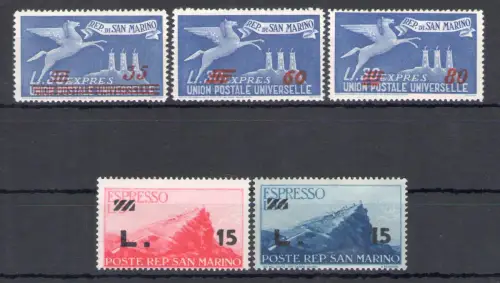 1947-48 San Marino - Espressi - Nr. 16-20 - 5 Werte - postfrisch **