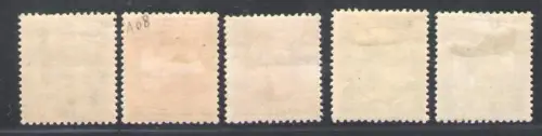 1921-22 Island, n. 105/09 - Bildnis von Christian X. - Farben gewechselt - MH*