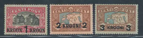 1930 Estland - Nr. 110/12 Aufdrucke - MNH**