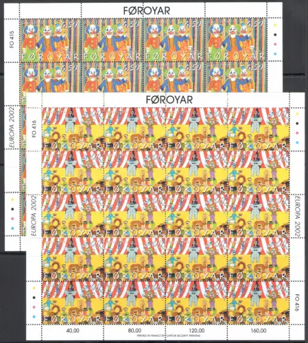 2002 EUROPA CEPT, Färöer Nr. 2 Kleinblätter - postfrisch **