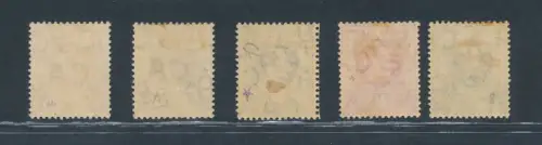 1905 Cayman Islands, Stanley Gibbons n. 8/12, Serie mit 5 Werten, MH*