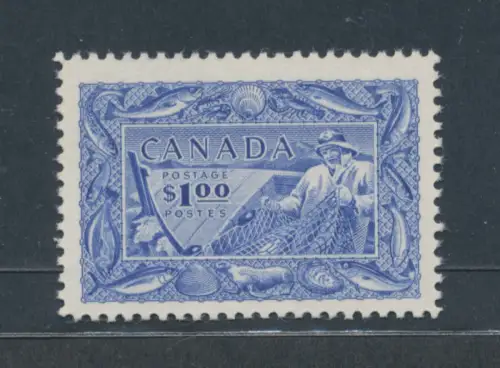 1951 Kanada, Stanley Gibbons, 1 $ Ultramarine, Nr. 433, Pescatore, MNH **