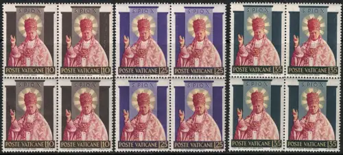 1954 Vatikan, Heiligung Pius X. #182/84, postfrisch ** Viererblock