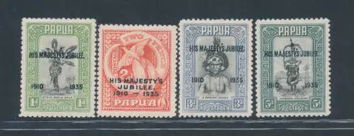 1935 Papua, Stanley Gibbons Nr. 150/53, Komplette Serie, MH*
