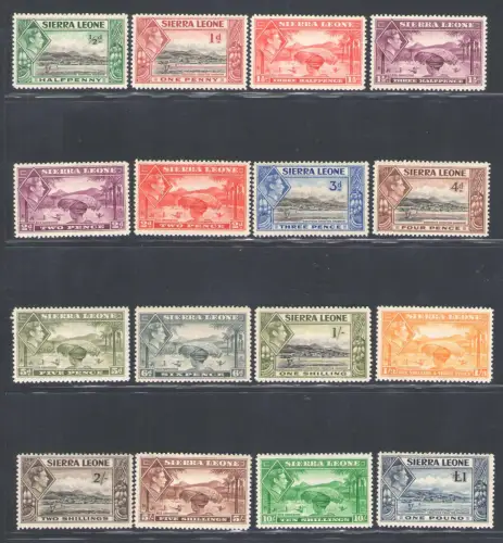 1938-44 Sierra Leone - Stanley Gibbons Nr. 188/200 - postfrisch**