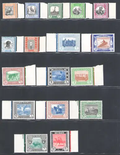 1951-61 Sudan - Stanley Gibbons Nr. 123-39 - postfrisch **