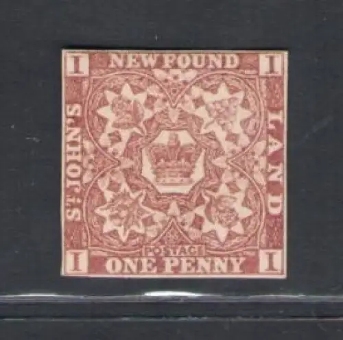 1857-64 Neufundland - Stanley Gibbons Nr. 1 - 1d. braun-lila - MH*
