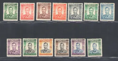1937 Südrhodesien, Stanley Gibbons n. 40/52 - postfrisch**