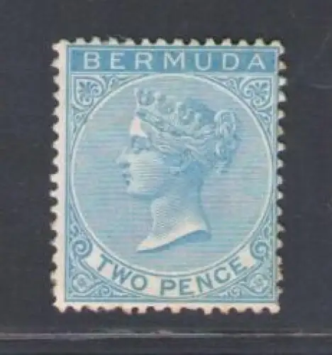 1865-1903 Bermuda, 2d. hellblau, Stanley Gibbons Nr. 4, MH*