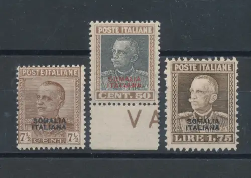 1928 SOMALIA - Michetti Soprastampati, Nr. 116/118 - 3 Werte - postfrisch**