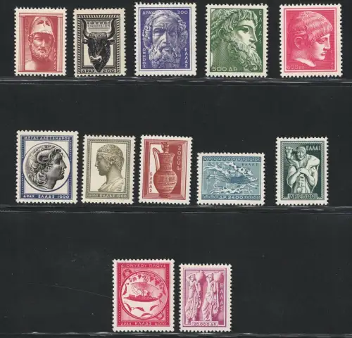 1954 Griechenland, Kunst, Nr. 592/03, 12 Werte, postfrisch**