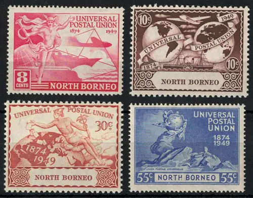 1949 North Borneo, Stanley Gibbons # 352/55 - MNH **