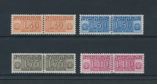 1953 ItaliaPacchi in Concessione, filigranes Rad, Nr. 1/4, Ben Centrati, MNH**