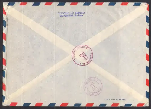 1961 SAN MARINO, Luftpost Flugblatt 1.000 Lire Hubschrauber, für die USA