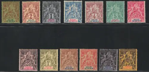 1893 Benin, Endgültiges farbiges Papier # 20/32, MH*