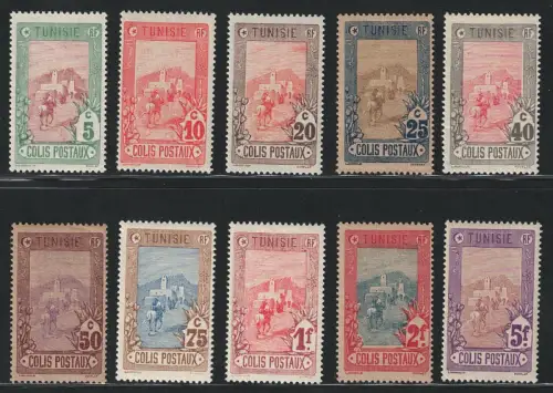 1906 Tunesien, Yvert n. 1/10, Postpakete, postfrisch**