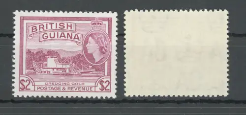 1961 British Guayana - Stanley Gibbons n. 344a - 2$ deep mauve - MNH**
