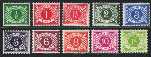 1940/70 IRLAND, # 5/14 Segnatasse, postfrisch**