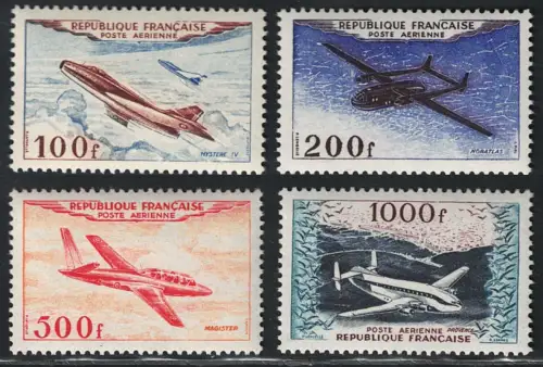 1954 FRANKREICH, Luftpost Nr. 30/33 - postfrisch**