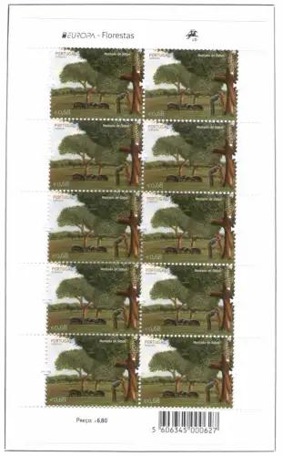2011 EUROPA CEPT Portugal 1 Kleinbogen mit 10 Werten Le Foreste MNH **